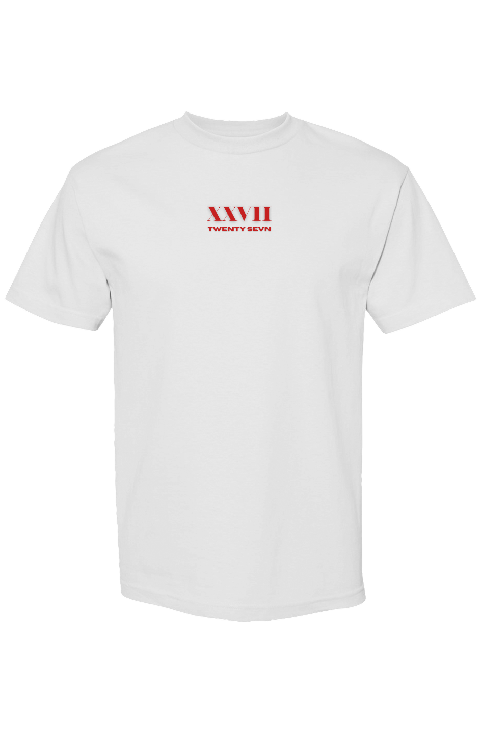 TwentySevn “XXVII” Classic Streetwear Tee white/re