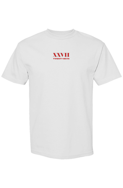 TwentySevn “XXVII” Classic Streetwear Tee white/re
